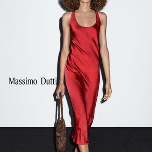 MASSIMO DUTTI Long Satin Dress